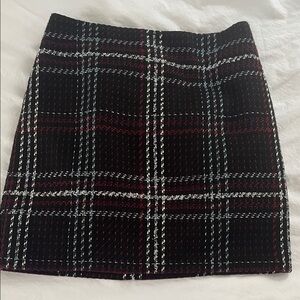Tweed Plaid Skirt